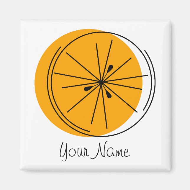 Citrus Orange-Magnetquadrat Magnet (Vorne)