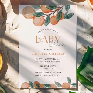 Citrus Orange Mandarinen Kinderdusche Einladung