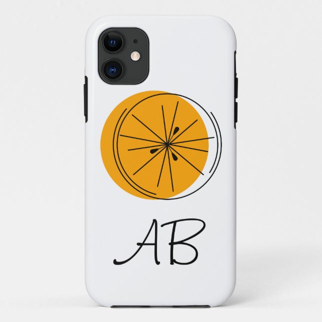Citrus Orange Monogram iPhone Gehäuse Case-Mate iPhone Hülle (Rückseite)