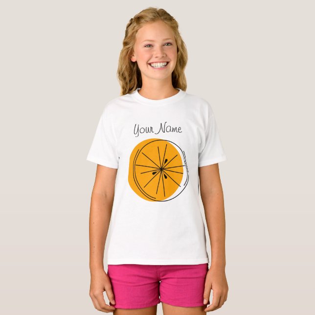 Citrus Orange Name Girls T - Shirt (Vorne ganz)