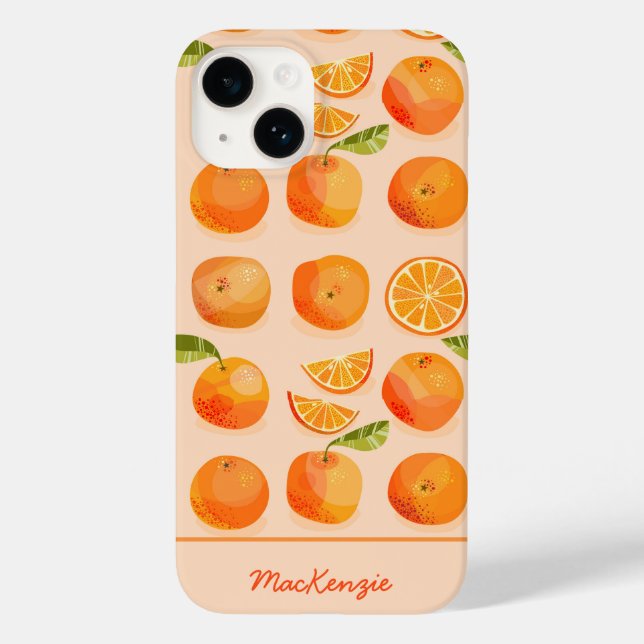 Citrus Orange Personalisiert Case-Mate iPhone Hülle (Rückseite)