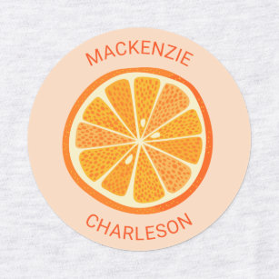 Citrus Orange Personalisiert Kinderetiketten