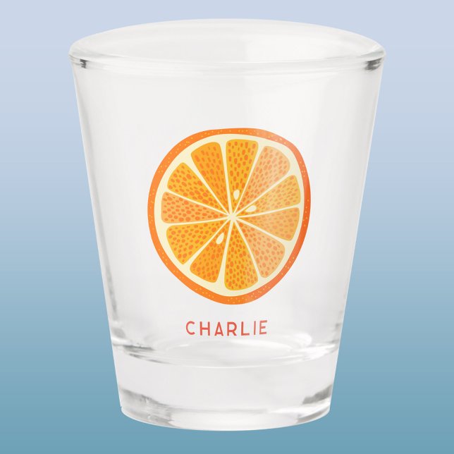 Citrus Orange Personalisiert Schnapsglas (Fun citrus orange personalized name shot glass)