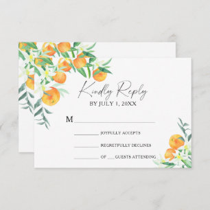 Citrus orange - RSVP-Karte für Hochzeiten RSVP Karte