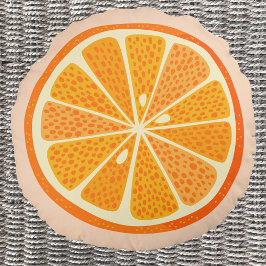 Citrus Orange Rundes Kissen