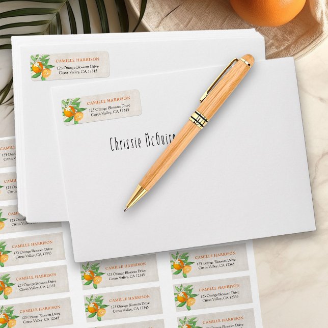 Citrus Orange Rustikale Rücksendeadresse (Return Address Labels from my Citrus Orange Baby Shower collection)