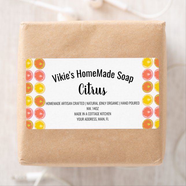 Citrus Orange Scent Soap Business Label (Insitu)