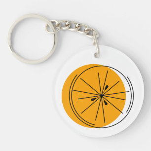 Citrus Orange Schlüsselanhänger Kreis doppelseitig