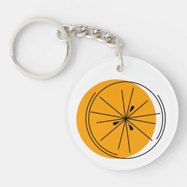 Citrus Orange Schlüsselanhänger Kreis doppelseitig (Vorderseite)
