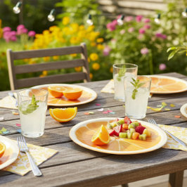 Citrus Orange Slice Paper Plate Pappteller