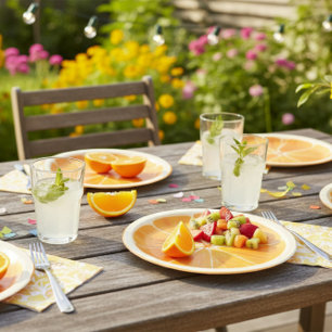 Citrus Orange Slice Paper Plate Pappteller