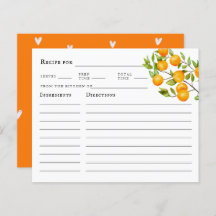 Citrus Orange Summer Brautparty Rezept Card