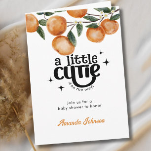 Citrus Orange Wasserfarbe Kleine Süsse Babydusche Einladung
