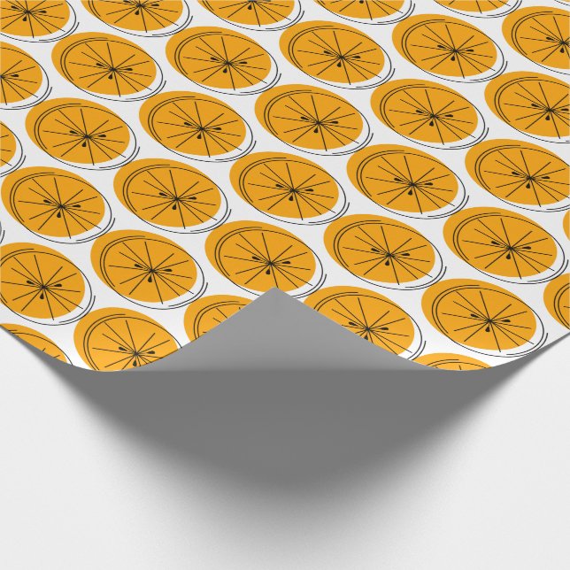 Citrus Orange Wrapping Paper Geschenkpapier (Ecke)