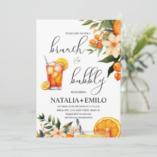 Citrus Oranges Floral Drink Bridal Shower Brunch Einladung