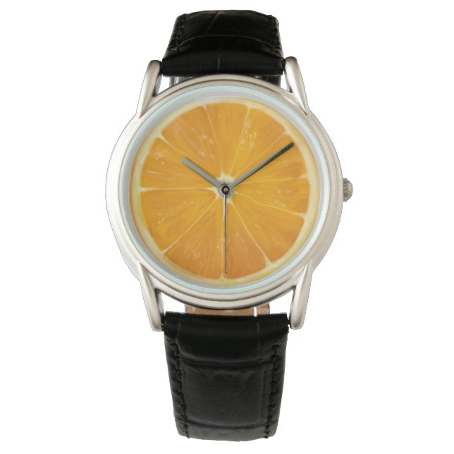 Citrus Oranges Fun Armbanduhr (Vorderseite)