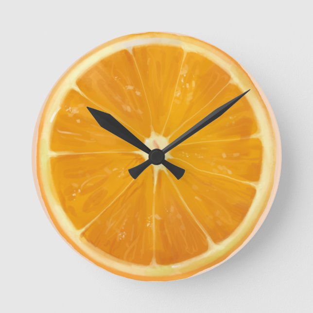 Citrus Oranges Fun Runde Wanduhr (Vorderseite)