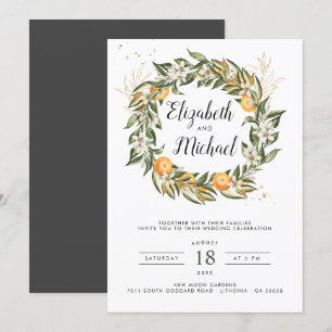 Citrus Orchard   Boho Botanical Wedding Einladung