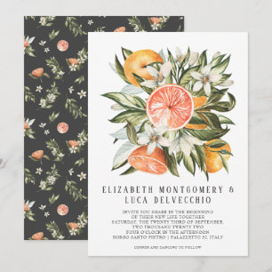 Citrus Orchard Boho Botanical Wedding Einladung