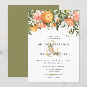 Citrus Orchard   Boho Botanical Wedding Einladung