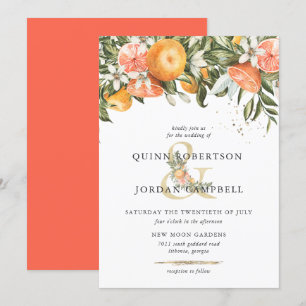 Citrus Orchard Boho Botanical Wedding Einladung