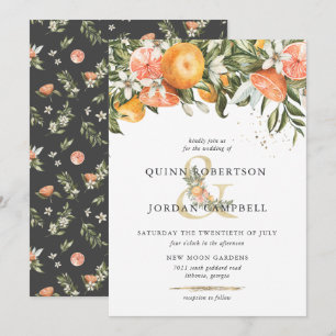 Citrus Orchard Boho Botanical Wedding Einladung