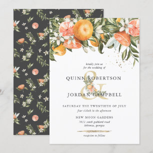 Citrus Orchard Boho Botanical Wedding Einladung
