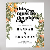 Citrus Orchard Boho Botanische Hochzeittypografie