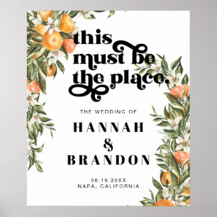 Citrus Orchard Boho Botanische Hochzeittypografie Poster
