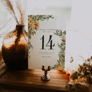 Citrus Orchard Boho Botanische Tischnummer Card