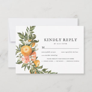 Citrus Orchard Boho Greenery UAWG w/Meal RSVP Karte