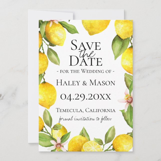 Citrus Orchard Save the Date Ankündigung (Vorderseite)