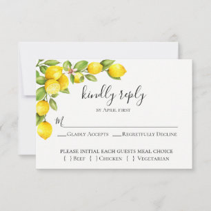 Citrus Orchard Wedding RSVP Card Karte