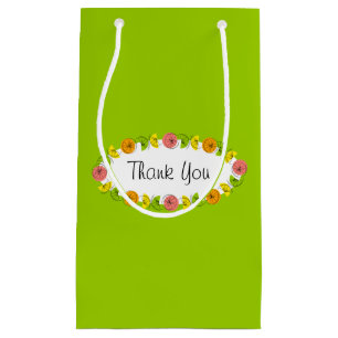Citrus Oval Green Danke Geschenktasche klein Kleine Geschenktüte