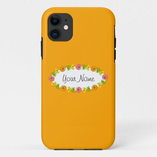 Citrus Oval Orange Name iPhone Fall Case-Mate iPhone Hülle (Rückseite)