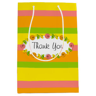 Citrus Oval Stripe Classic Vielen Dank, Medium Mittlere Geschenktüte