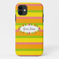 Citrus Oval Stripe Klassischer Name iPhone Fall