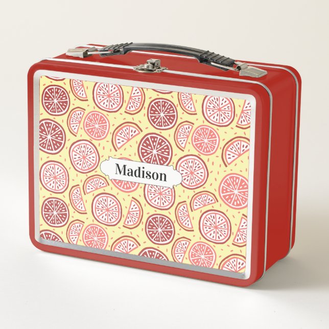 Citrus Pattern individuelle Name Metall Brotdose (Vorderseite)