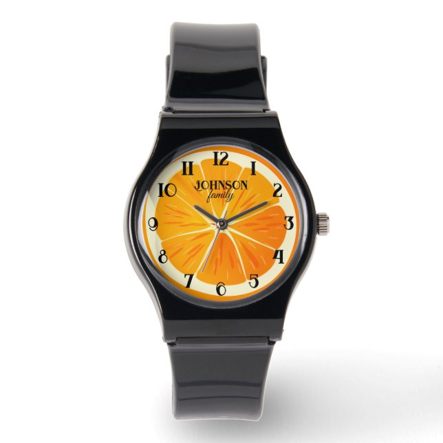Citrus Personalisiert Familienname Watch Armbanduhr (Vorderseite)