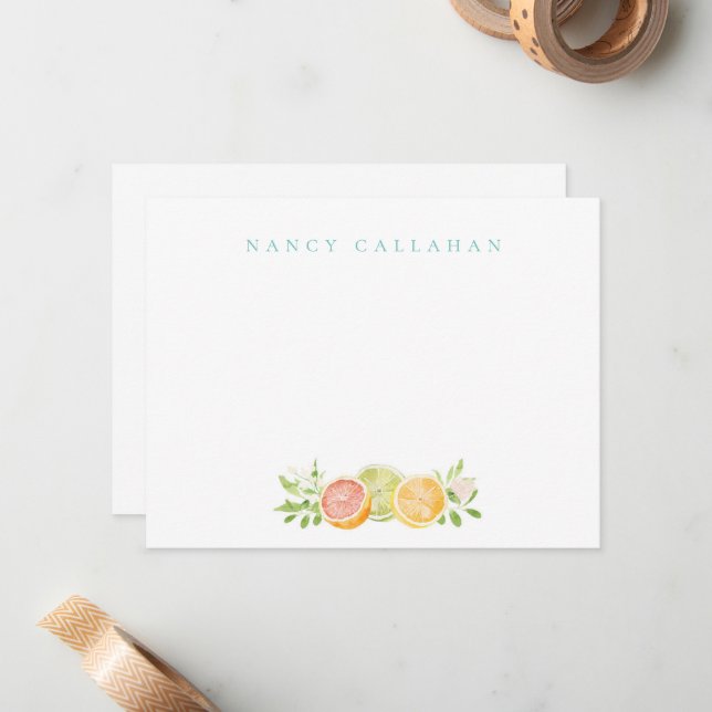 Citrus Personalisierte Note Card Mitteilungskarte (Vorderseite/Rückseite Beispiel)