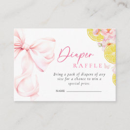 Citrus Pink Bow Babydusche Windelwanne Raffel Begleitkarte