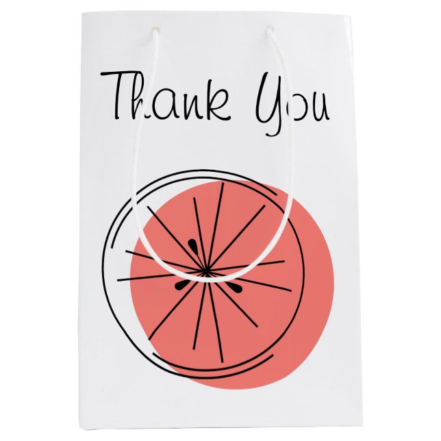 Citrus Pink Danke, Geschenktasche Medium Mittlere Geschenktüte (Vorderseite)