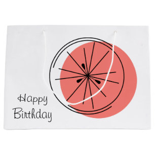 Citrus Pink Happy Geburtstagsgeschenk Tasche groß Große Geschenktüte
