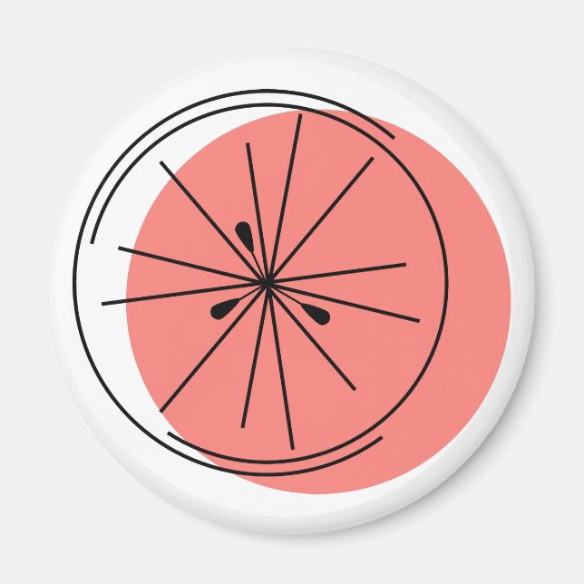 Citrus Pink-Magnet rund Magnet (Vorne)