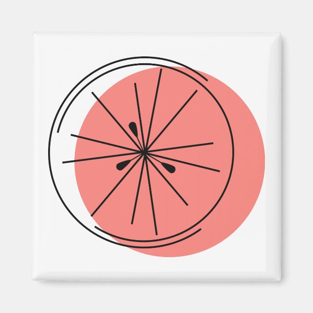 Citrus Pink-Magnetquadrat Magnet (Vorne)
