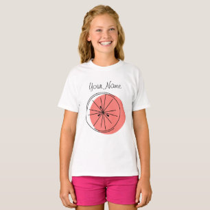 Citrus Pink Name Girls T - Shirt