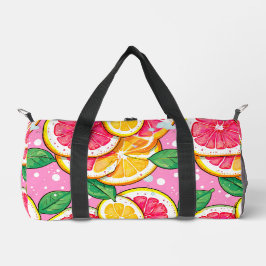 Citrus Pink Polka Dot  Duffle Bag