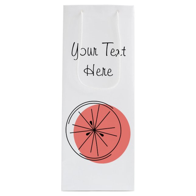 Citrus Pink Text Geschenksack Wein Geschenktüte Für Weinflaschen (Vorderseite)