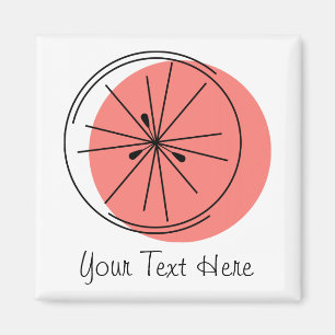 Citrus Pink Text-Magnetquadrat Magnet