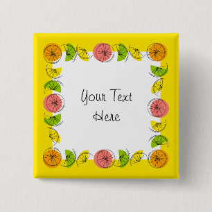 Citrus Quadratzoll Gelber Text Button